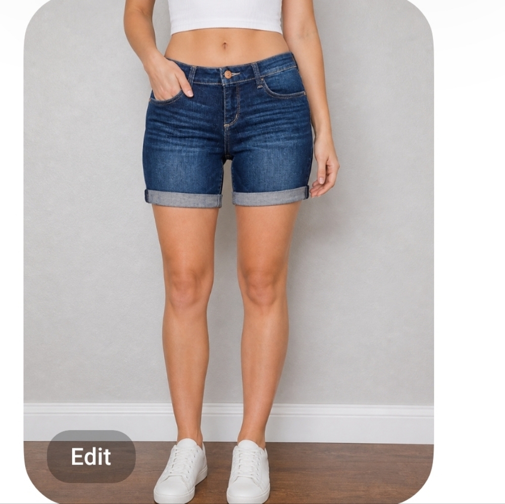 ARIZONA JEANS Cuff Up Bermuda Blue Jeans 5